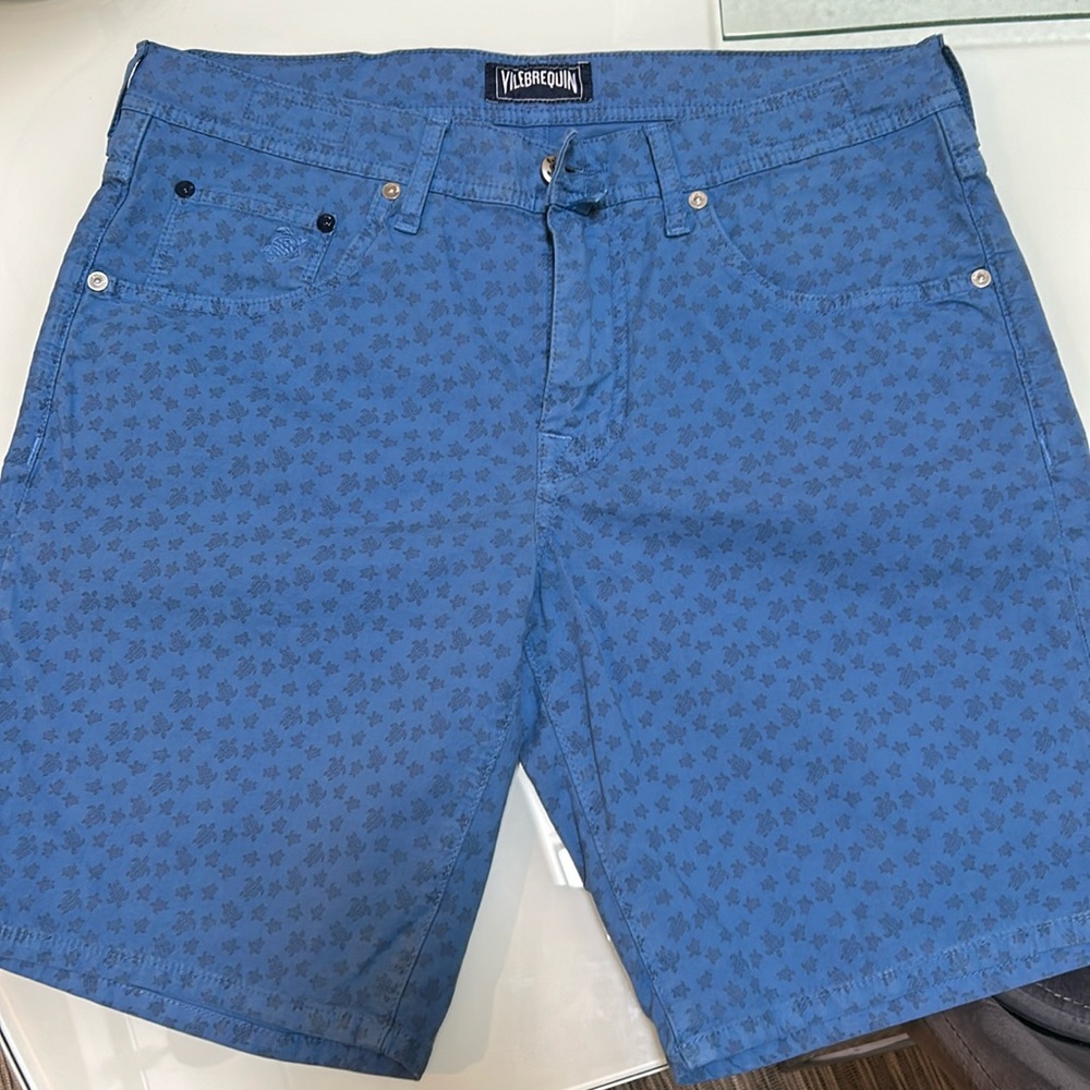 NWOT Vilebrequin Men’s Blue 5 Pocket Short with Turtle Design